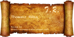 Thomasz Réka névjegykártya